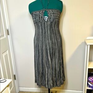 Free People Gray Maxi Halter Dress w/ Keyhole Size S